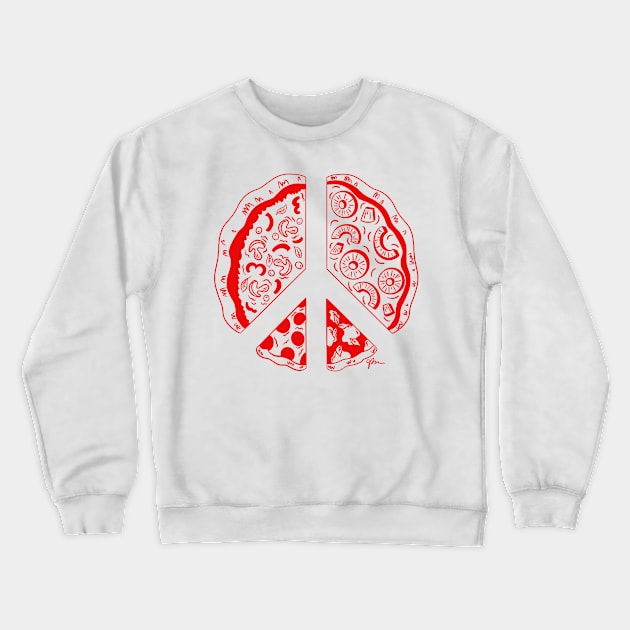 Pizza Peace Crewneck Sweatshirt by GabbieRiscanevo